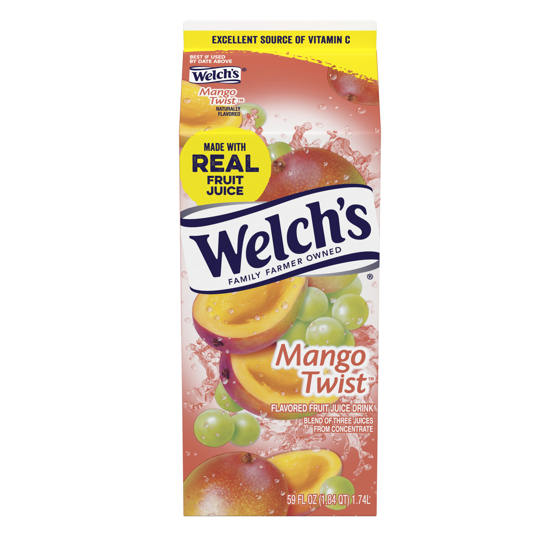 slide 4 of 4, Welch's Mango Twist Fruit Juice Drink, 59 fl oz carton, 59 fl oz