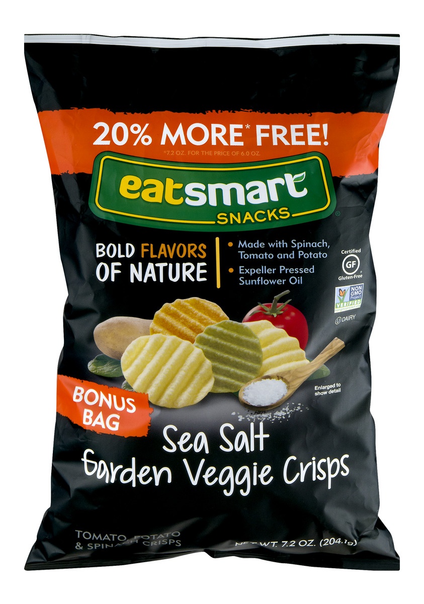 slide 1 of 1, Eatsmart Snacks Garden Veggie Crisps Sea Salt, 7.2 oz