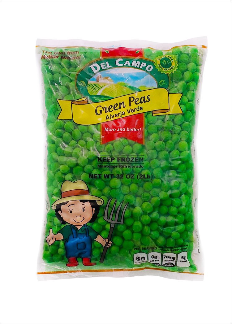 slide 1 of 1, Del Campo D/C Green Peas - 32 oz, 32 oz