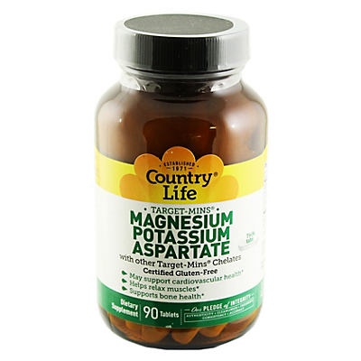 slide 1 of 1, Country Life Target-Mins Magnesium Potassium Aspartate Tablets, 90 ct