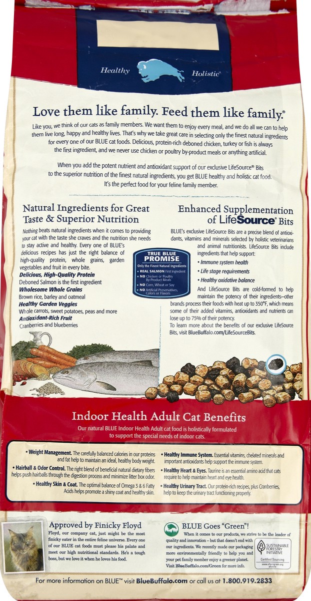 slide 2 of 6, Blue Buffalo Tastefuls Indoor Natural Adult Dry Cat Food, Salmon 7lb bag, 7 lb