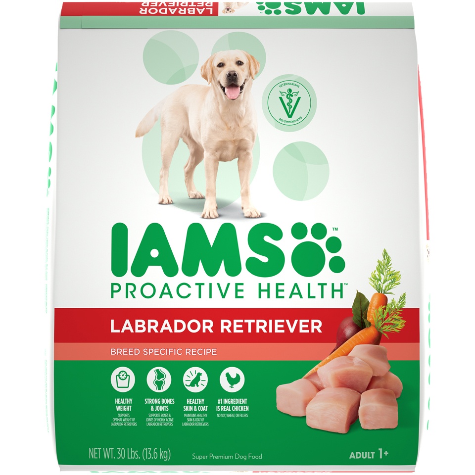 slide 1 of 1, IAMS ProActive Health Adult Labrador Retriever Dry Dog Food, Chicken Flavor, 30 lb