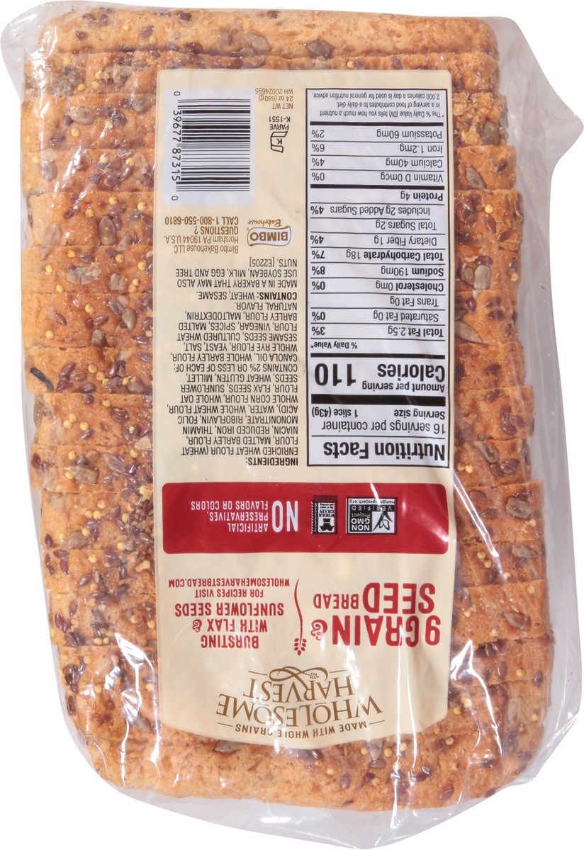 slide 4 of 9, Wholesome Harvest 9 Grain & Seed Bread 24 oz, 24 oz