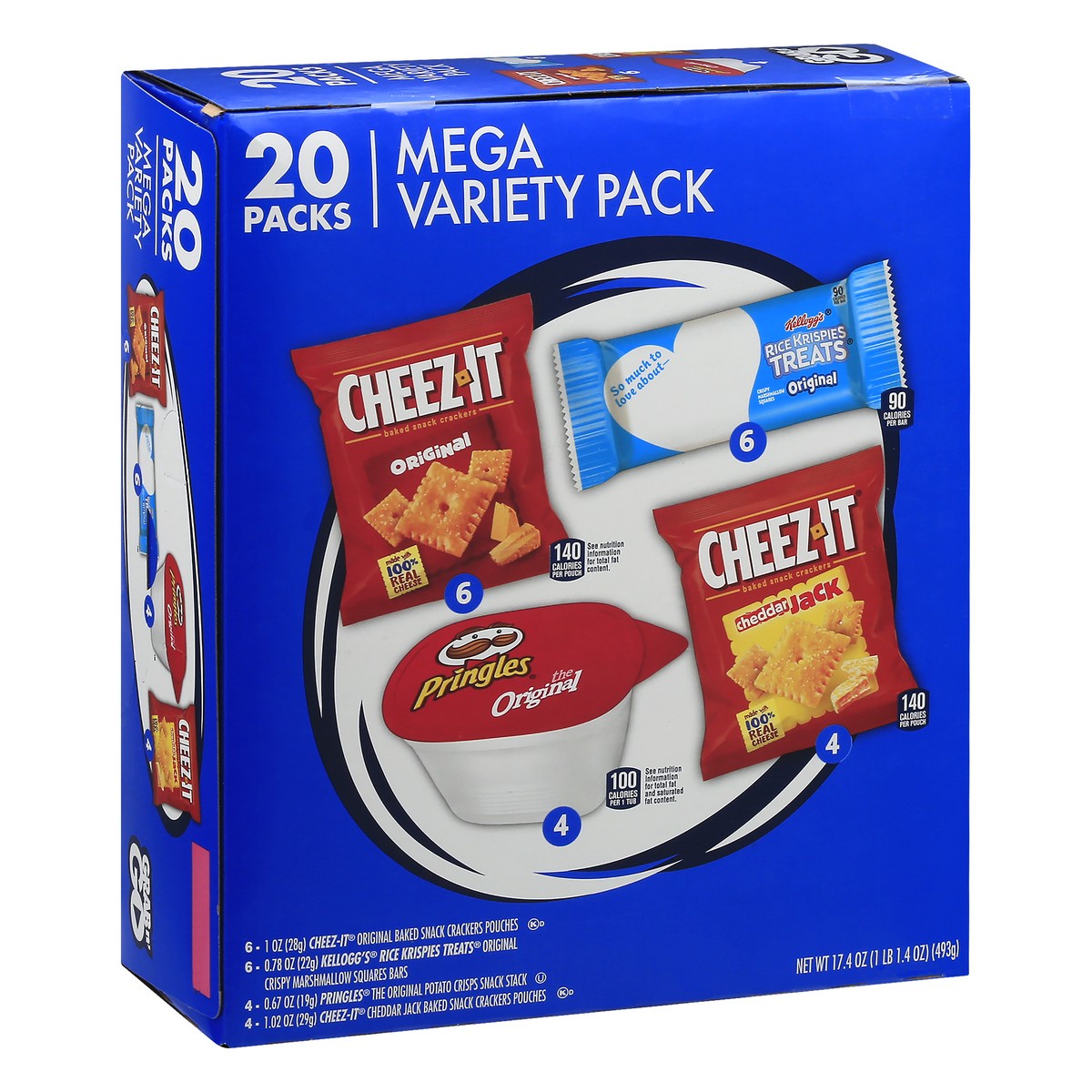 slide 2 of 10, Kellogg's Mega Variety Pack, 20 Ct, 17.4 Oz, Box, 17.4 oz