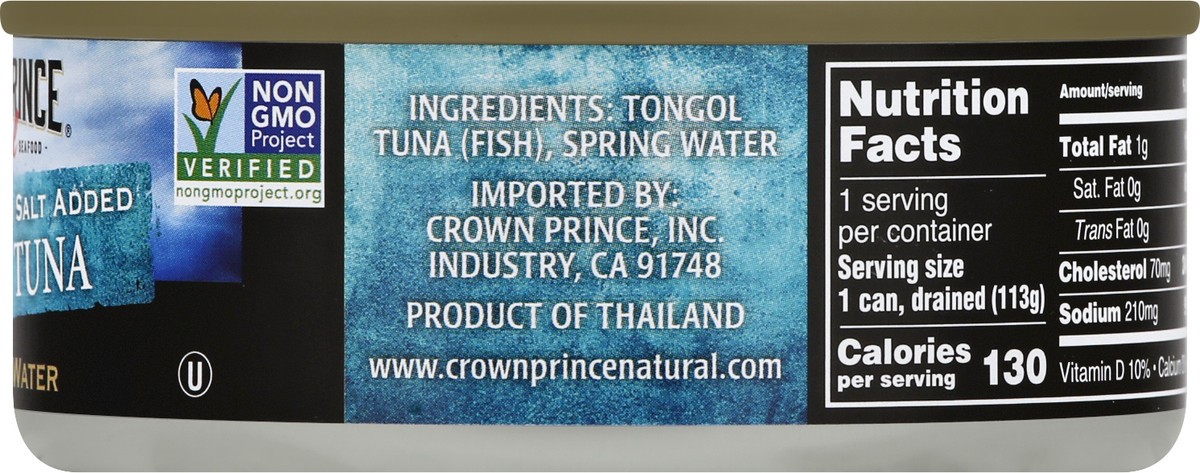 slide 11 of 12, Crown Prince Chunk Light No Salt Added Tongol Tuna 5 oz, 5 oz