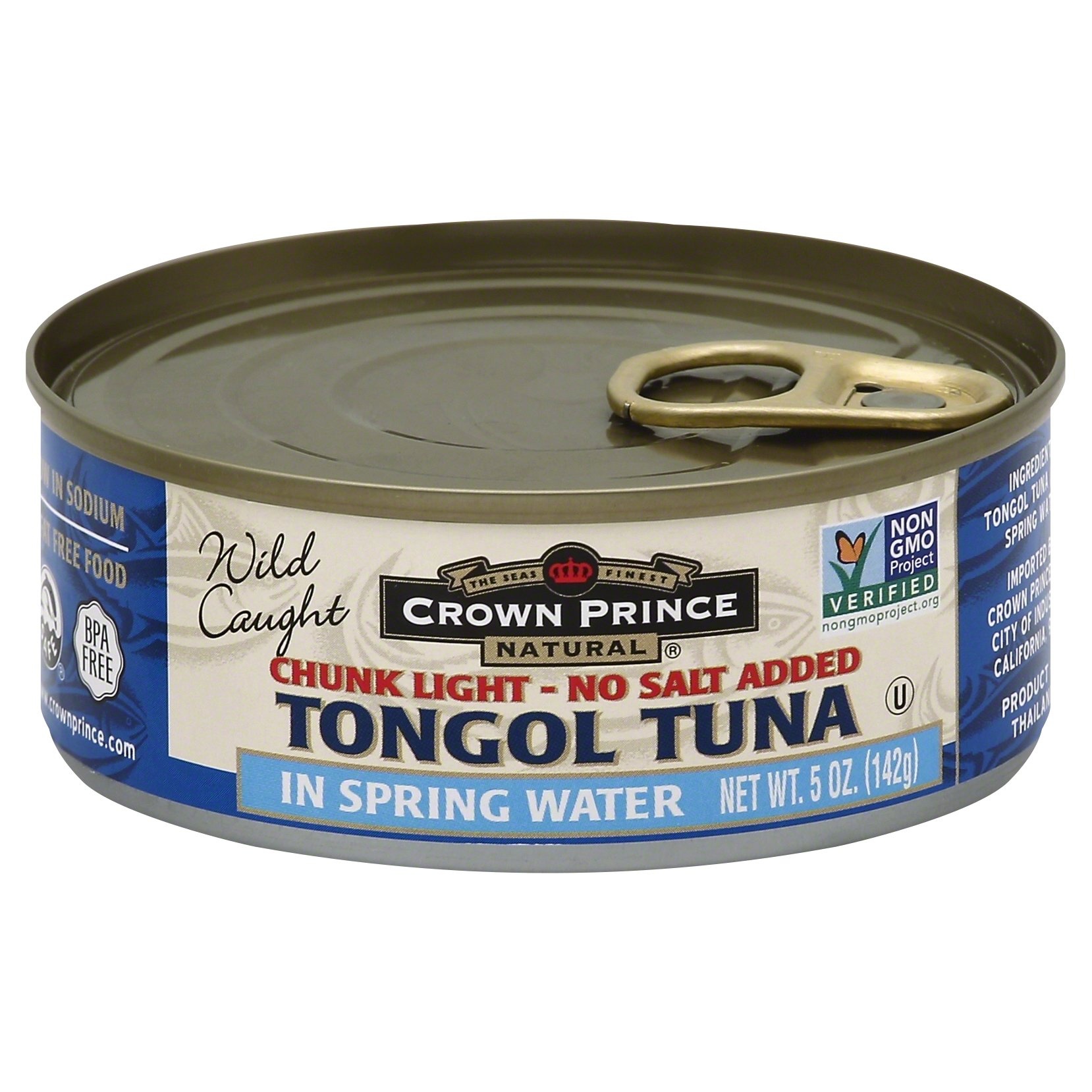 slide 1 of 2, Crown Prince No Salt Added Tongol Tuna In Spring Water, 5 oz