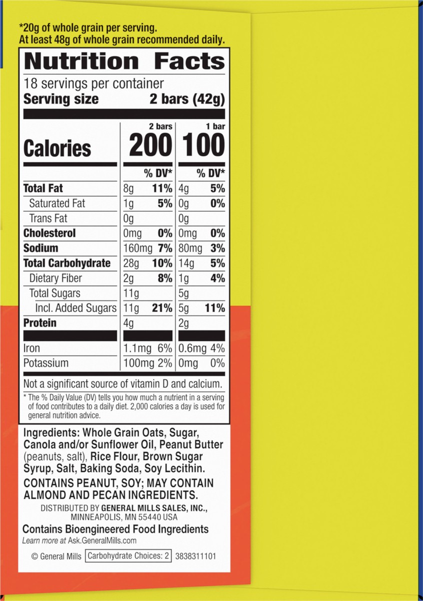 slide 6 of 9, Nature Valley Crunchy Granola Bars, Peanut Butter, 1.49 oz, 18 ct, 36 bars, 18 ct