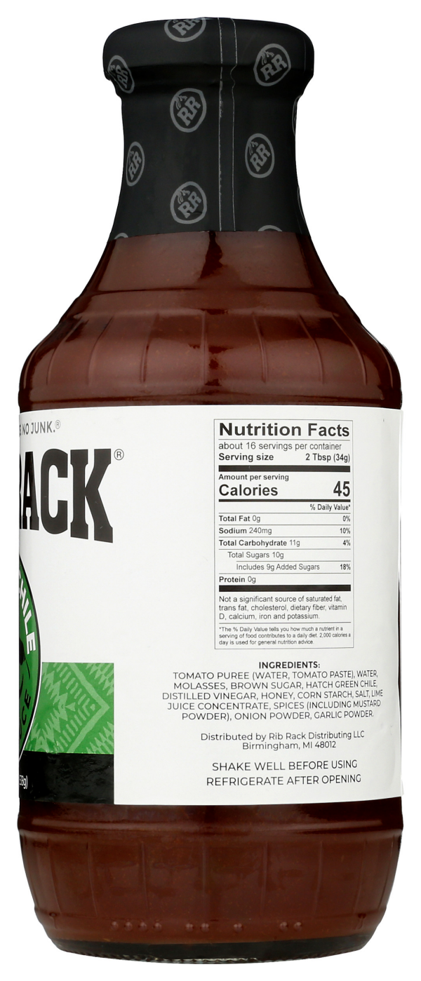 slide 6 of 7, Rib Rack Hatch Chile BBQ Sauce, 
