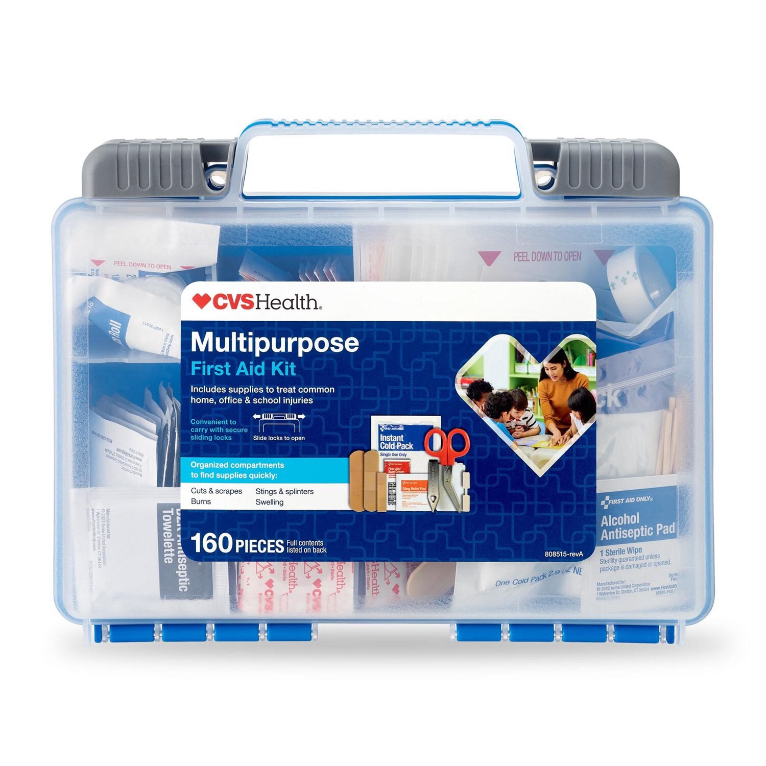slide 1 of 3, Cvs Multi-Purpose 160pc Plastic First Aid Kit, 1 ct