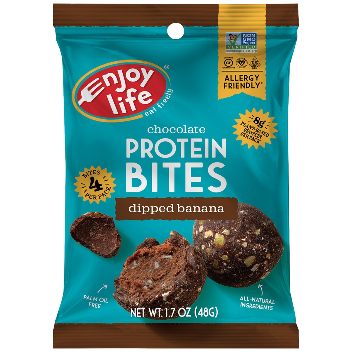 slide 1 of 1, Enjoy Life Foods Gluten Free, Allergy Friendly Dipped Banana Protein Bites, 1.7 oz