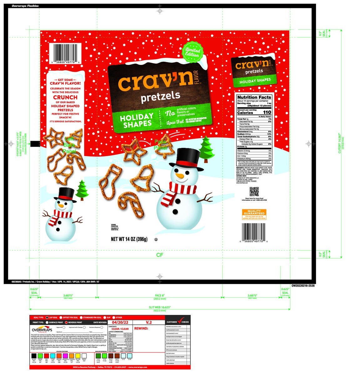 slide 5 of 14, Crav'n Flavor Holiday Shapes Pretzels 14 oz, 14 oz