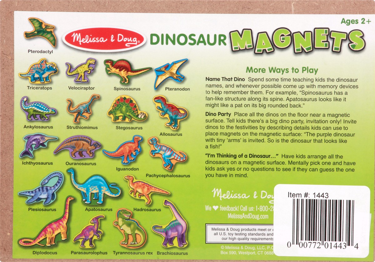 slide 5 of 9, Melissa & Doug Ages 2+ Wooden Dinosaur Magnets 20 ea, 20 ct