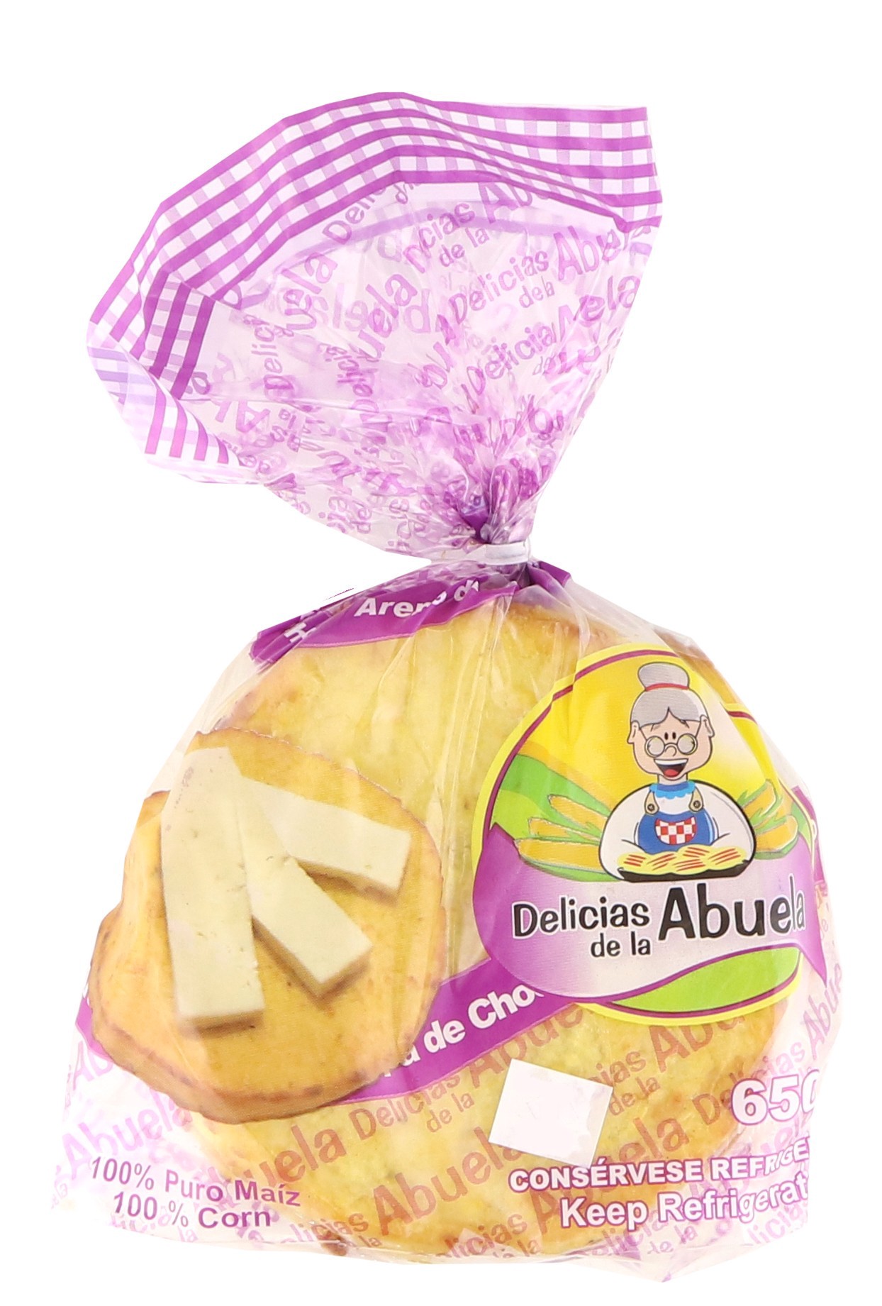 slide 1 of 1, Del Ab Delicias De La Abuela 100% Pure Maize Arepa De Chocolo With Cheese, 650 gram