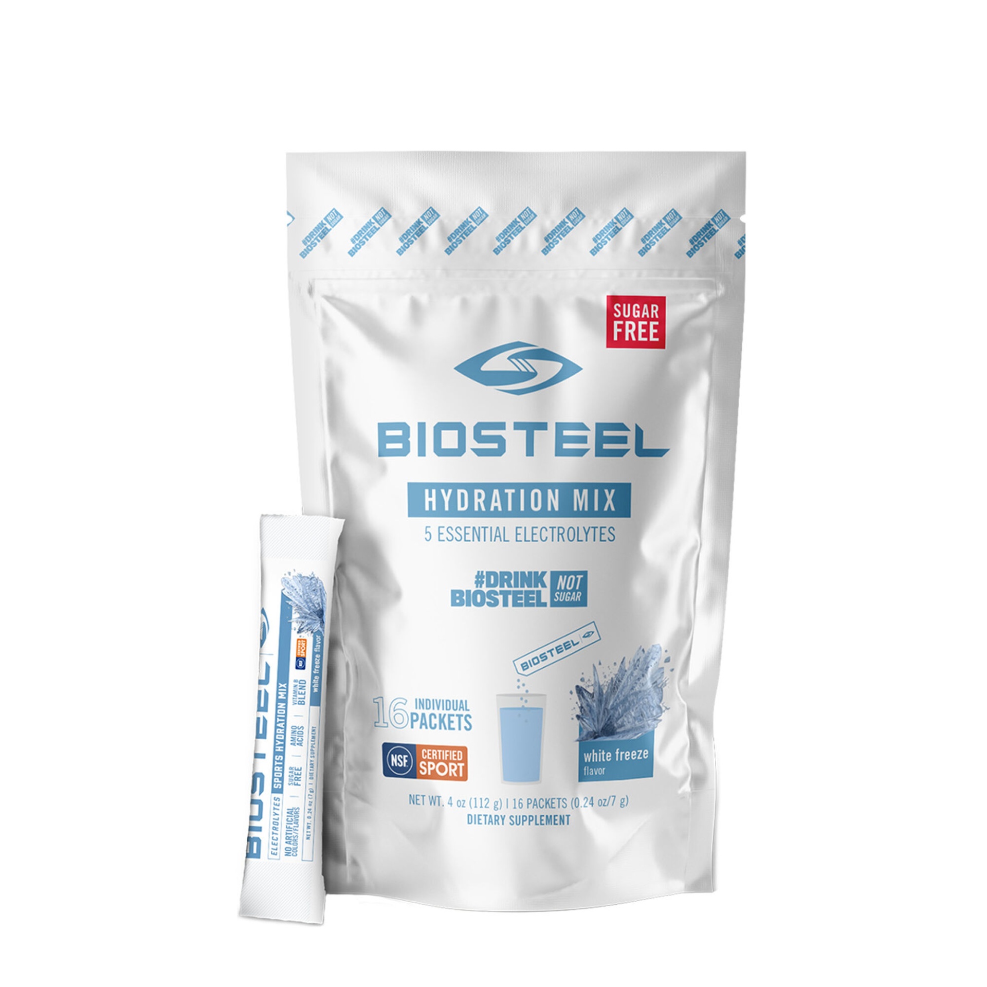 slide 1 of 1, BioSteel Hydration Mix - White Freeze, 16 ct
