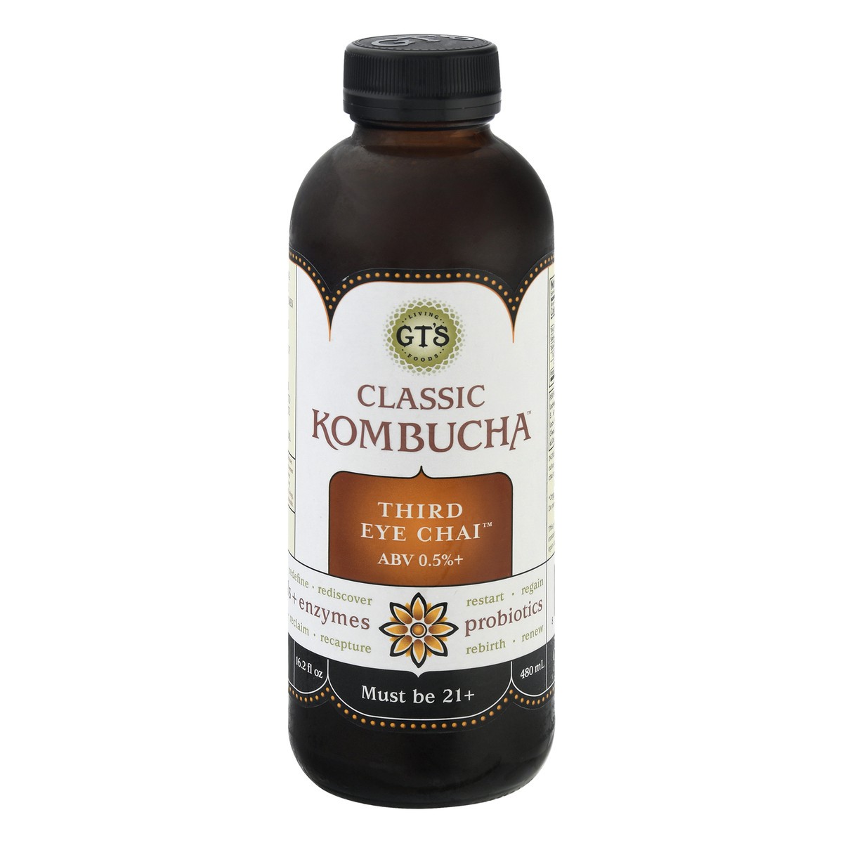 slide 1 of 11, GT's Classic Kombucha Third Eye Chai Abv 0.5%, 16.2 fl oz