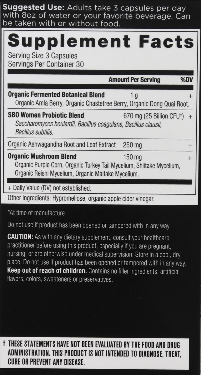 slide 4 of 13, Ancient Nutrition Women's Capsules SBO Probiotics 90 ea, 90 ct