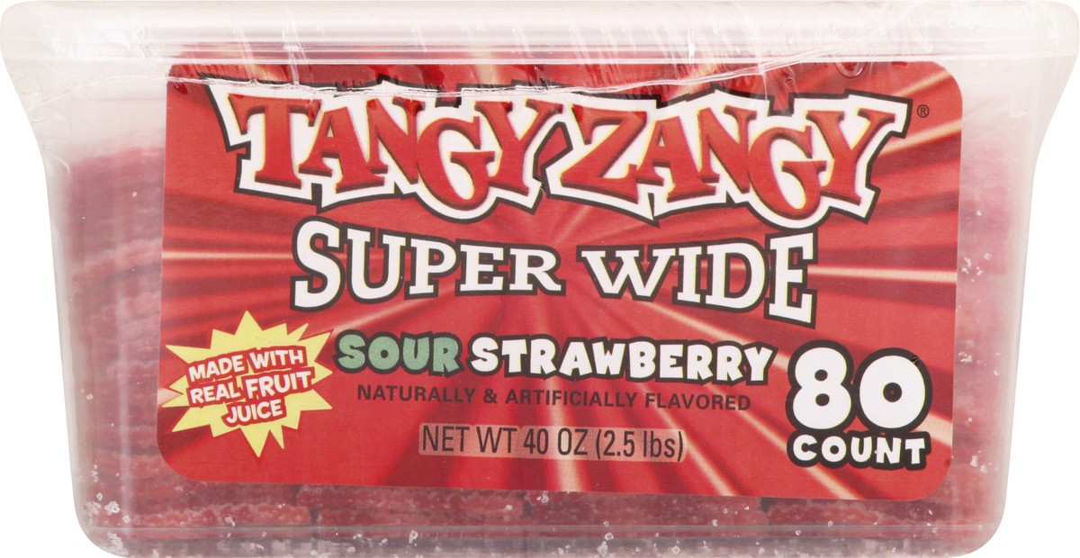 slide 5 of 13, Tangyzangy Super Wide Sour Strawberry 80 ea, 80 ct