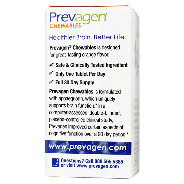 slide 9 of 13, Prevagen Improves Memory Regular Strength Orange Chewable tablets 30ct, 30 ct