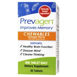 Prevagen Chewables Orange Flavor For Your Brain 30 Tablets