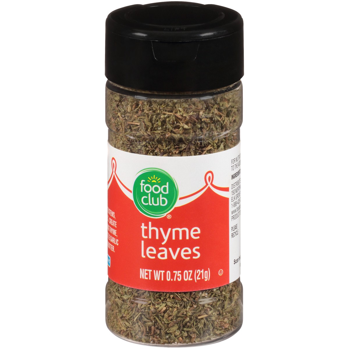 slide 12 of 13, Food Club Thyme Leaves 0.75 oz, 0.75 oz