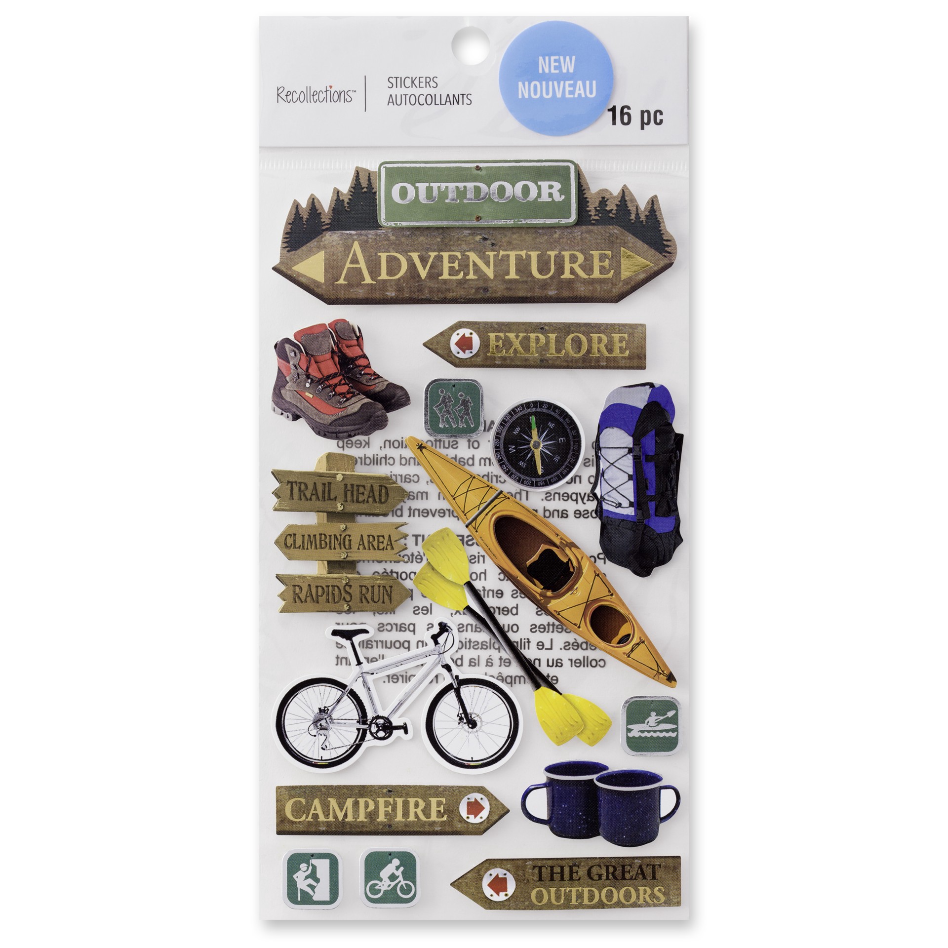 slide 3 of 5, Recollections Outdoor Adventure Stickers By Recollection, 4 in x 8.5 in