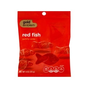 slide 1 of 1, CVS Gold Emblem Red Fish Gummy Candy, 4 oz