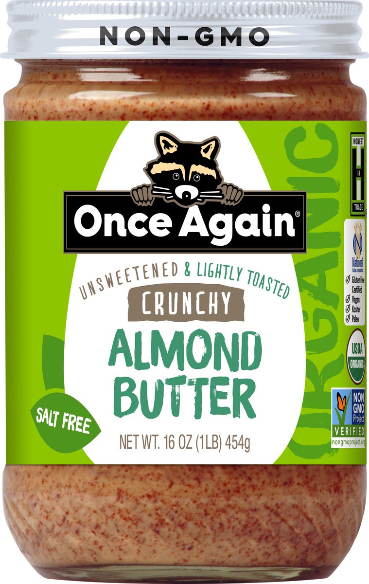 slide 2 of 2, Once Again Almond Butter, Crunchy, Organic, 16 oz