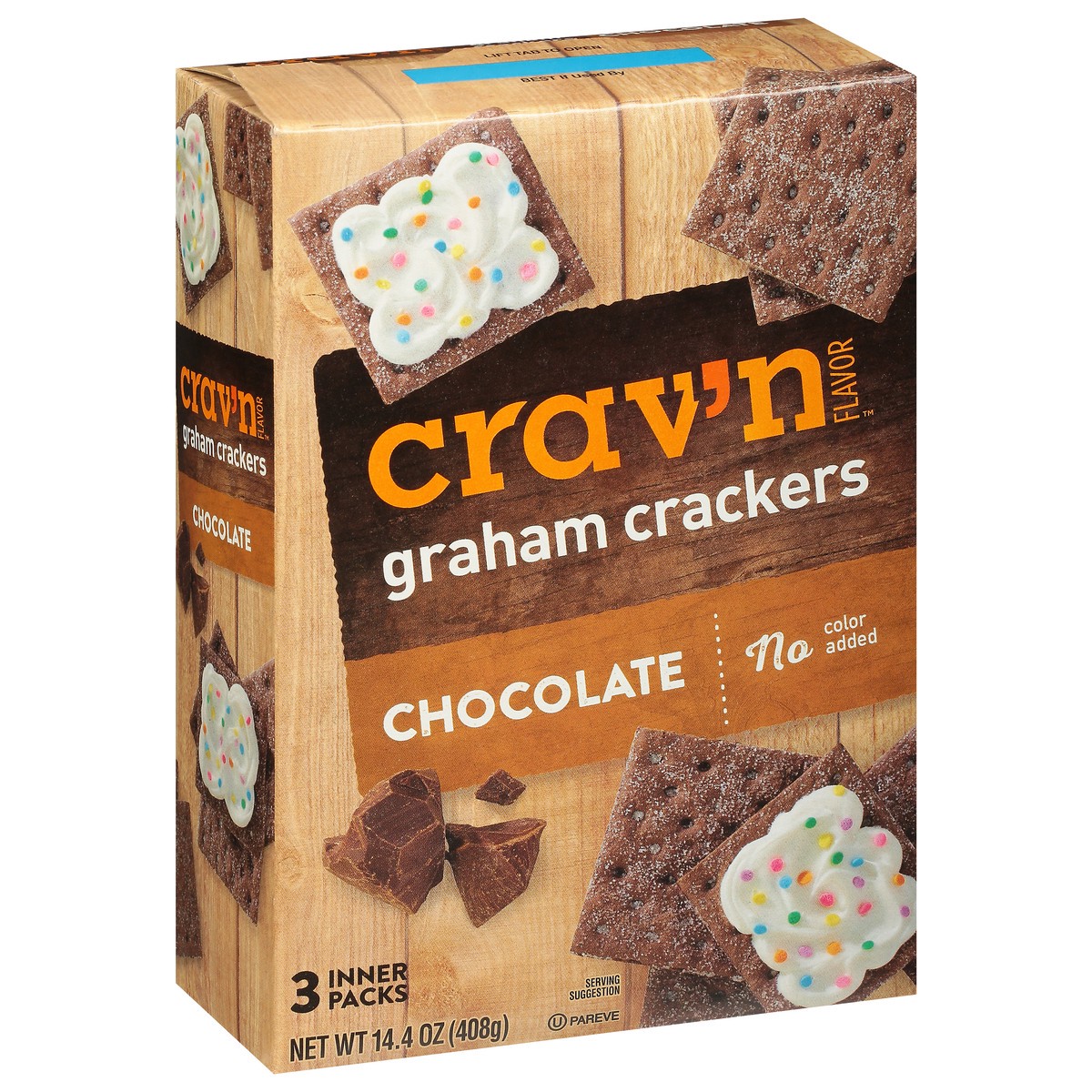 slide 6 of 9, Crav'n Flavor Chocolate Graham Crackers 3 Inner Packs 14.4 oz, 14.4 oz
