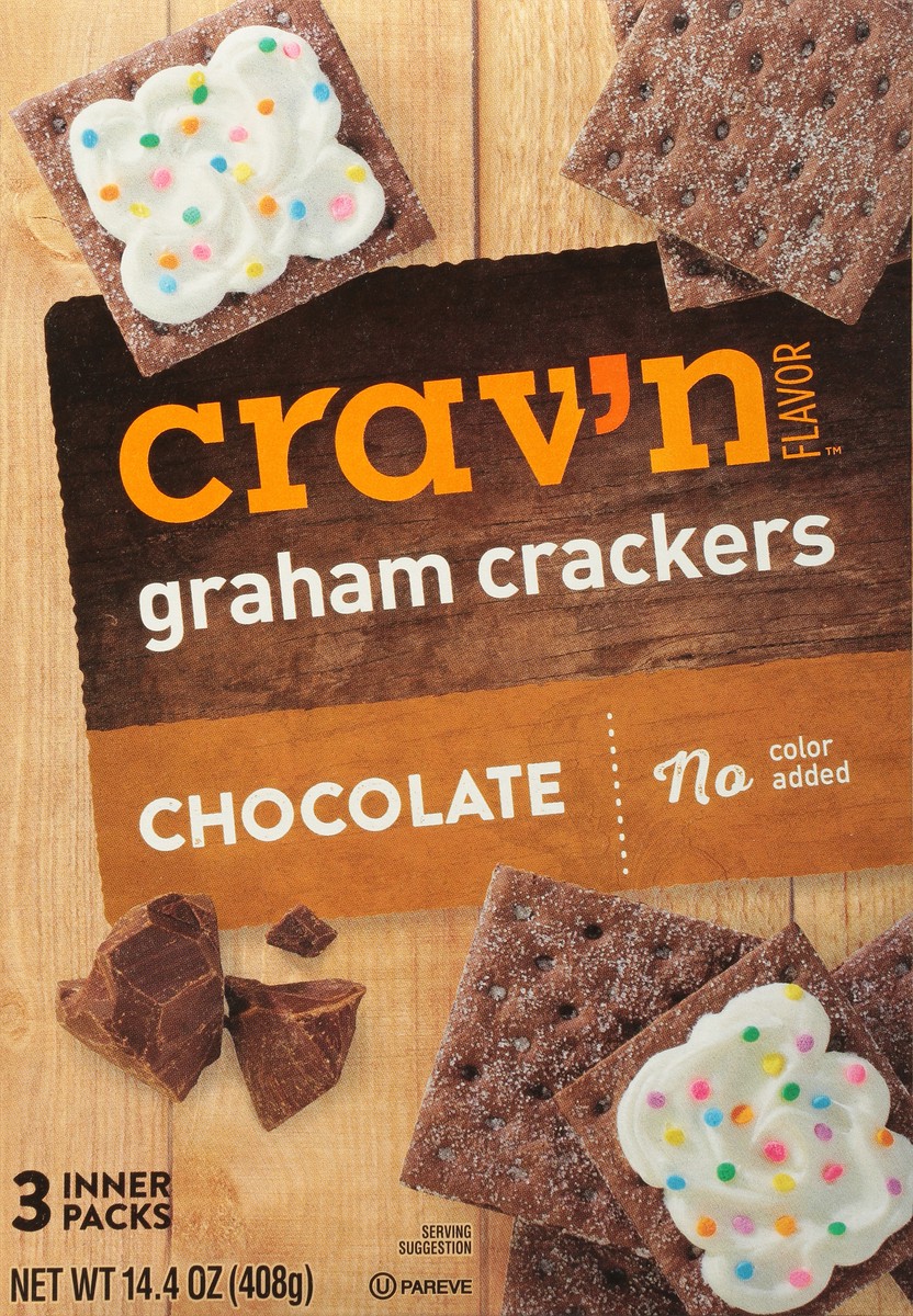 slide 4 of 9, Crav'n Flavor Chocolate Graham Crackers 3 Inner Packs 14.4 oz, 14.4 oz