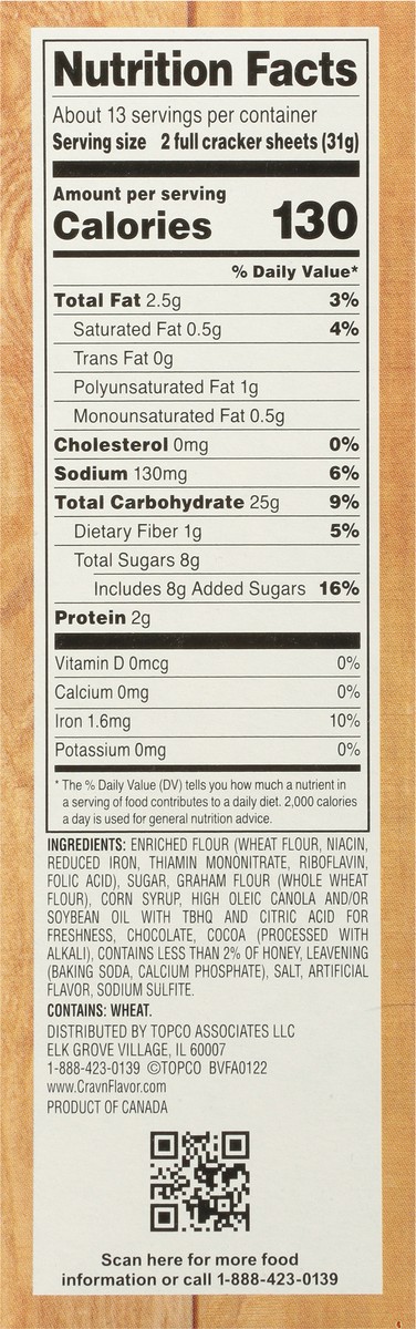 slide 5 of 9, Crav'n Flavor Chocolate Graham Crackers 3 Inner Packs 14.4 oz, 14.4 oz