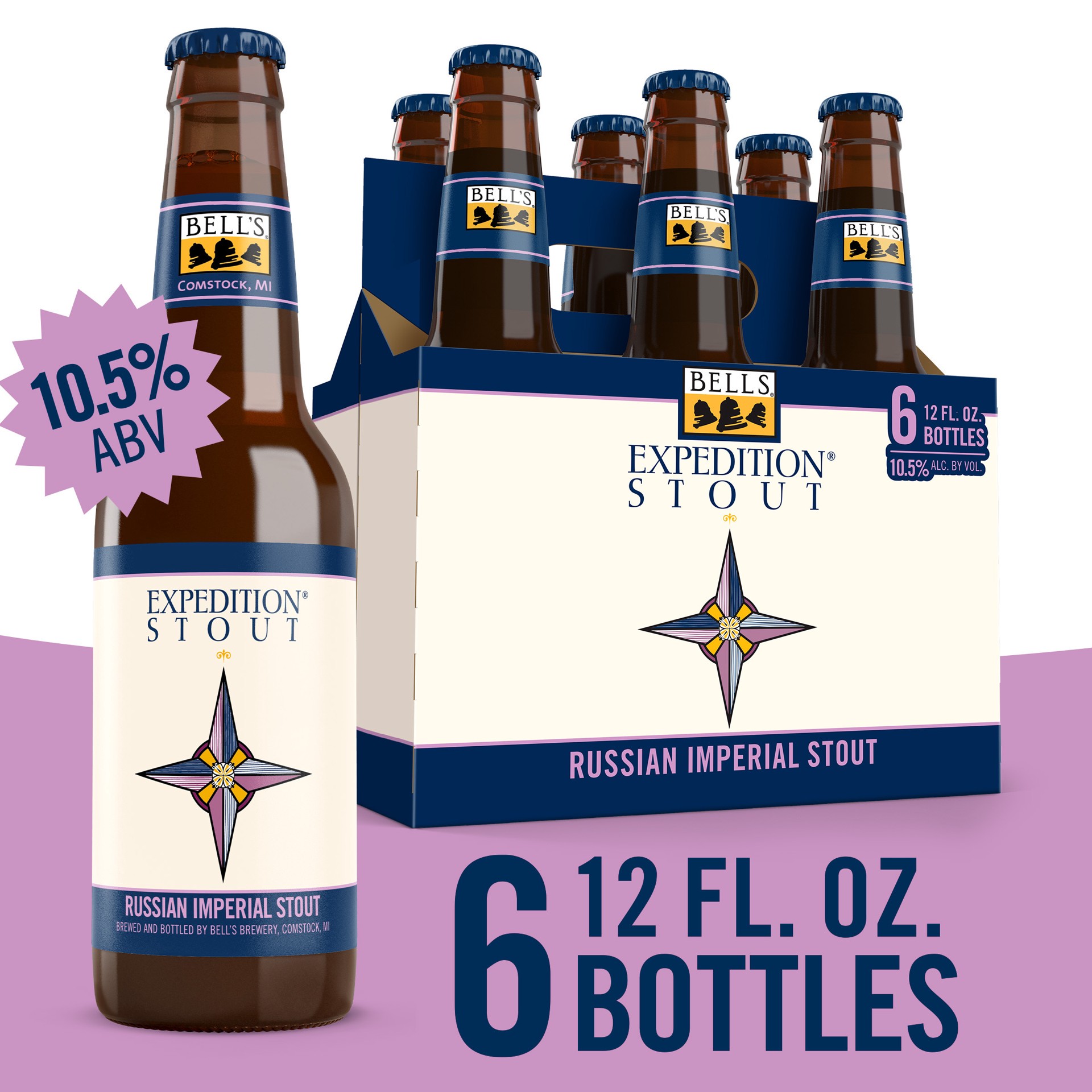 slide 1 of 6, Bell's Expedition Stout, 6 Pack, 12 fl oz Bottles, 6 ct; 12 oz