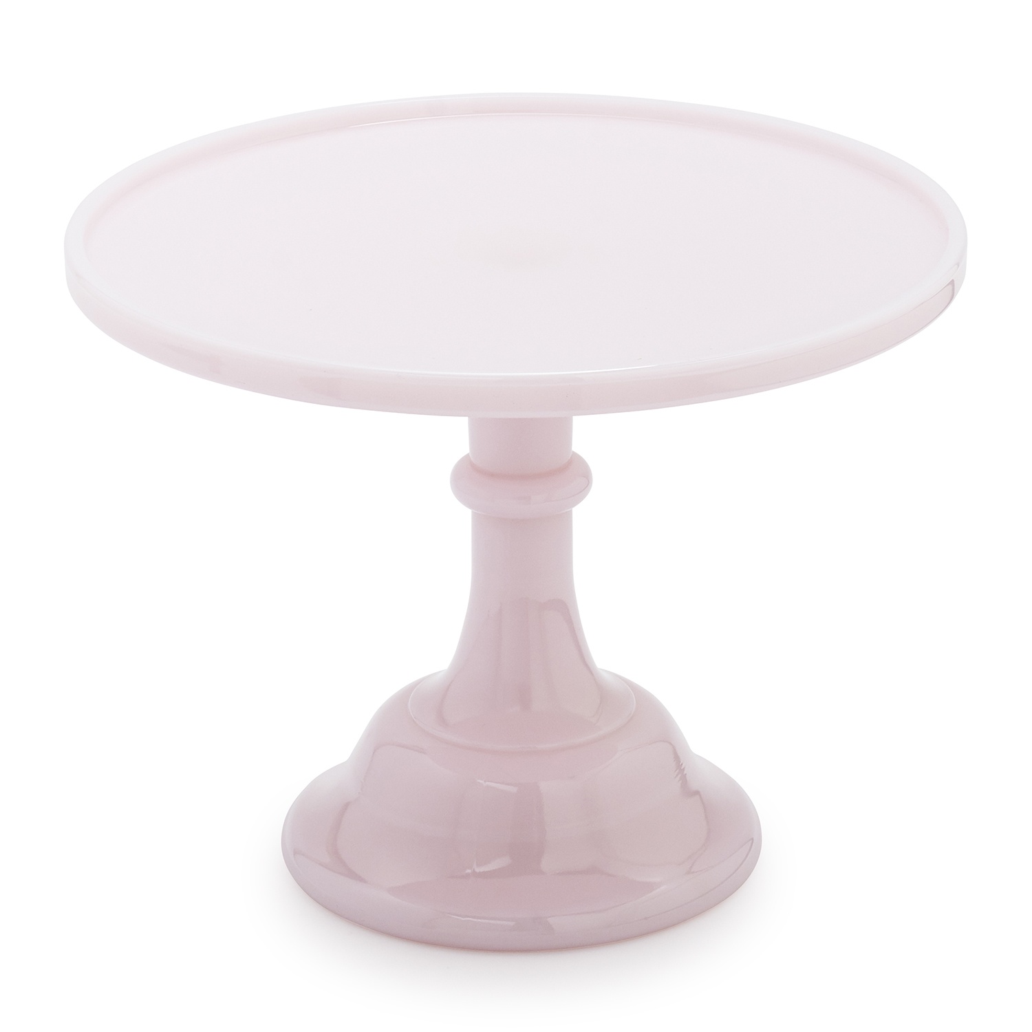 slide 1 of 1, Mosser Pink Milk Glass Cake Stand, 10 in