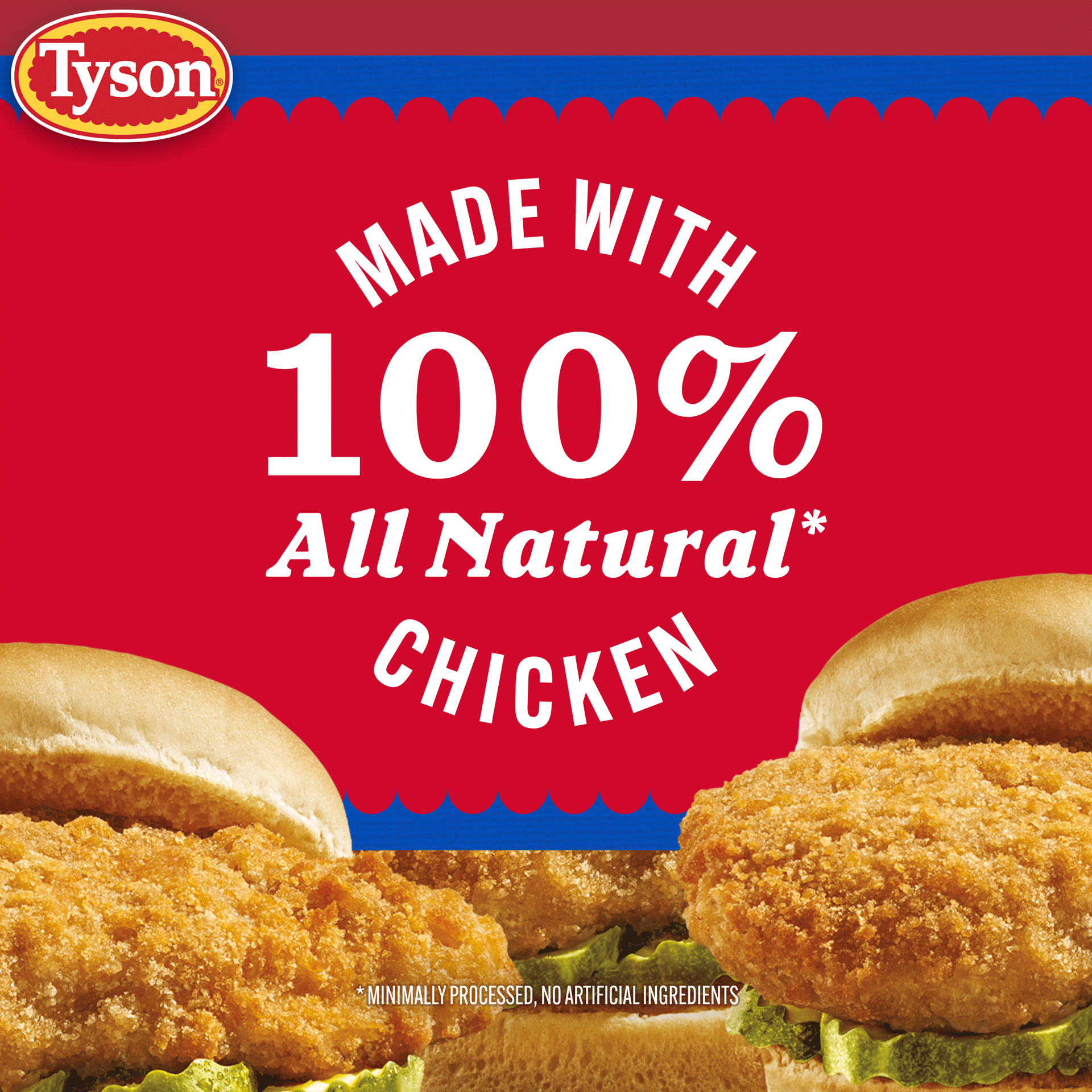 slide 3 of 10, Tyson Frozen Mega Chicken Patties, 20 oz, 566.99 g