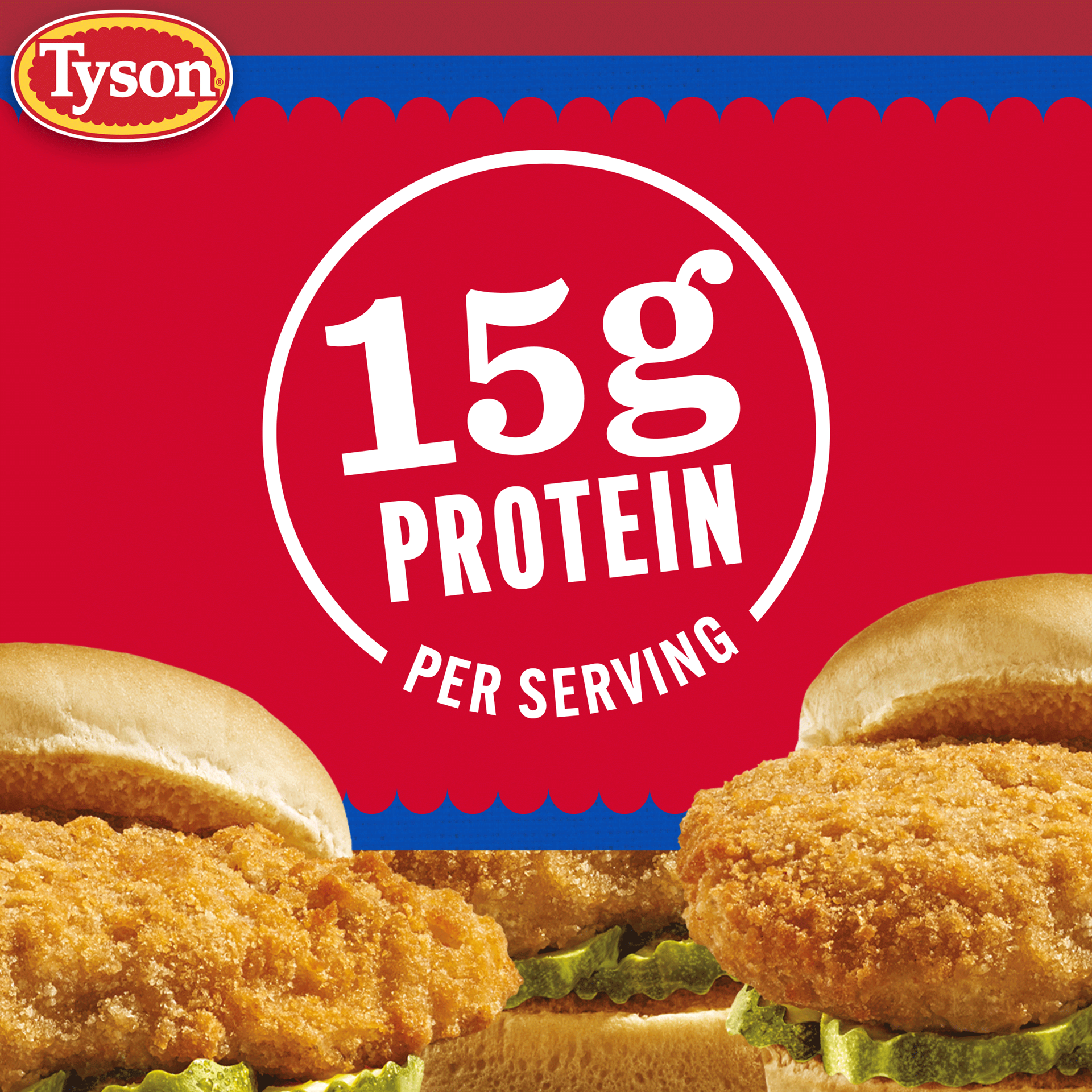slide 8 of 10, Tyson Frozen Mega Chicken Patties, 20 oz, 566.99 g