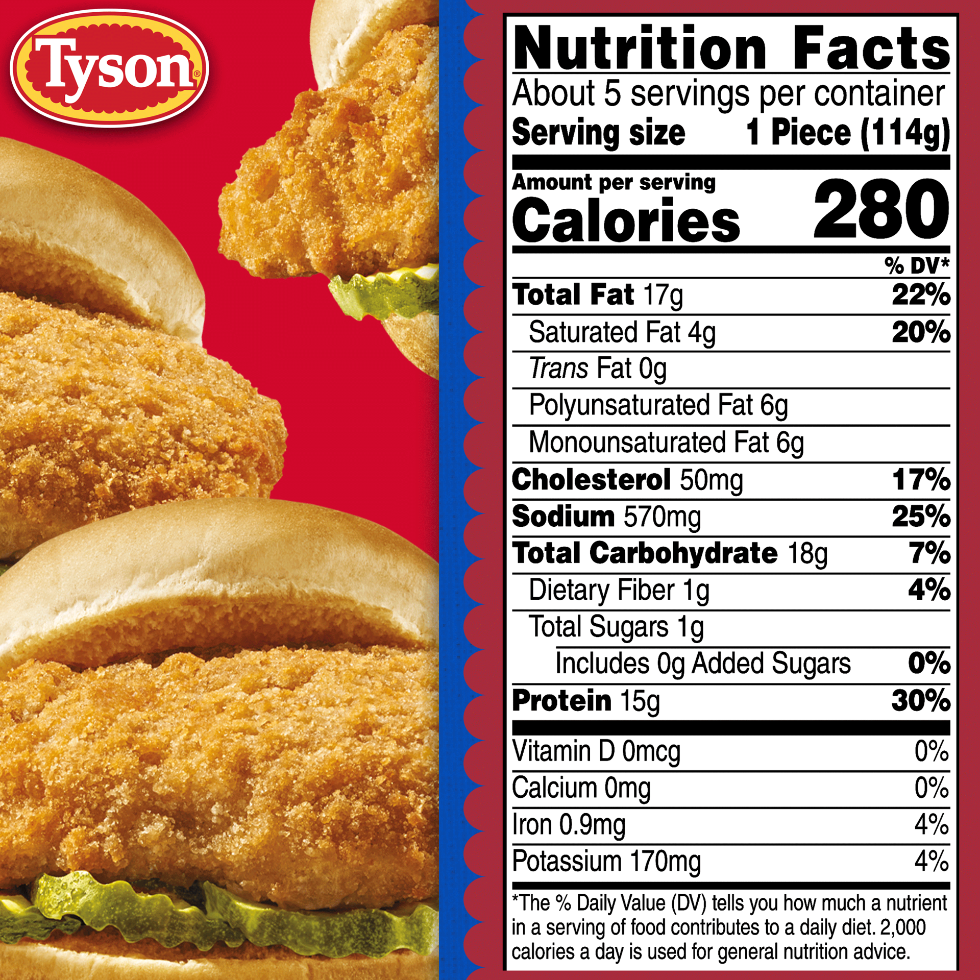 slide 7 of 10, Tyson Frozen Mega Chicken Patties, 20 oz, 566.99 g