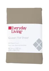Everyday Living 200 Thread Count Cotton/Polyester Flat Sheet - Cobblestone