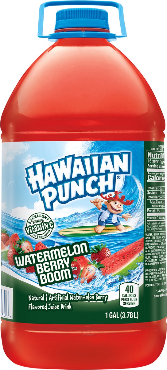 slide 7 of 7, Hawaiian Punch Watermelon Berry Boom Juice Drink, 1 gal bottle, 1 gal