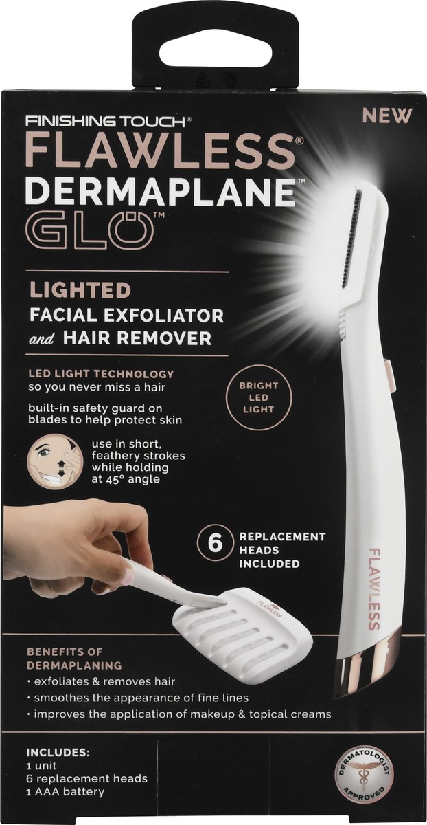 slide 4 of 9, Finishing Touch Flawless Dermaplane Glo Lighted Facial Exfoliator and Hair Remover 1 ea, 1 ct