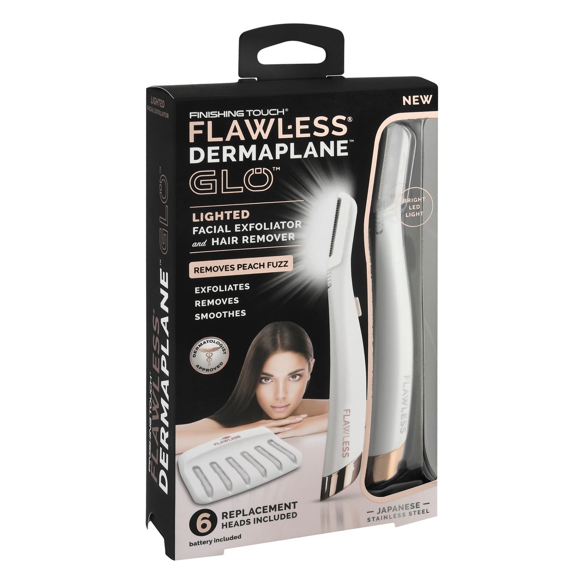 slide 6 of 9, Finishing Touch Flawless Dermaplane Glo Lighted Facial Exfoliator and Hair Remover 1 ea, 1 ct