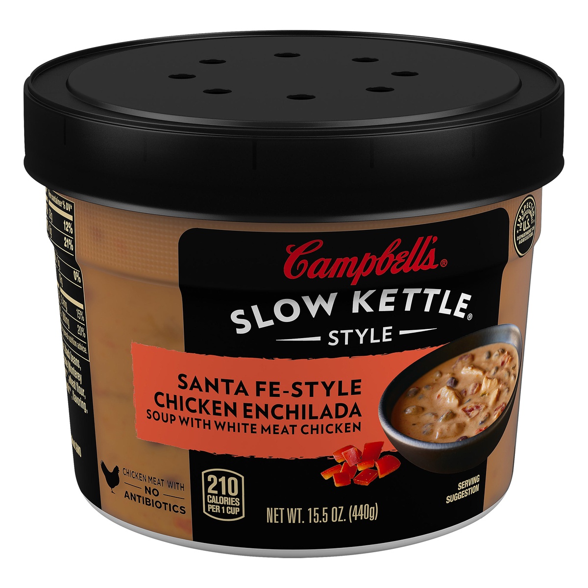 slide 2 of 10, Campbell's Slow Kettle Style Santa Fe Style Chicken Enchilada Soup Microwaveable Bowl, 15.5 oz