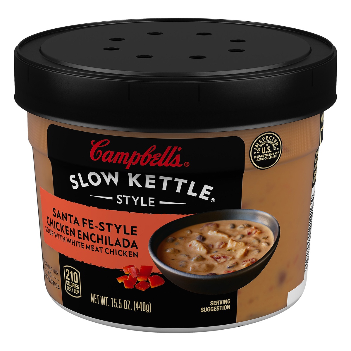 slide 3 of 10, Campbell's Slow Kettle Style Santa Fe Style Chicken Enchilada Soup Microwaveable Bowl, 15.5 oz