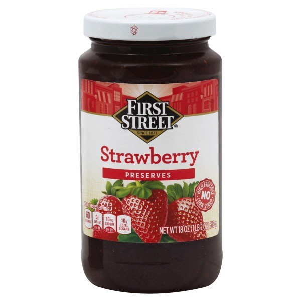 slide 1 of 1, First Street Strawberry Preserves, 18 oz