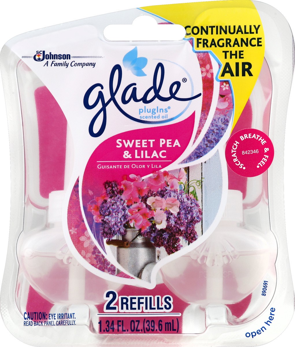 slide 2 of 2, Glade PlugIns Scented Oil Refills Sweet Pea & Lilac, 2 ct; 1.34 oz