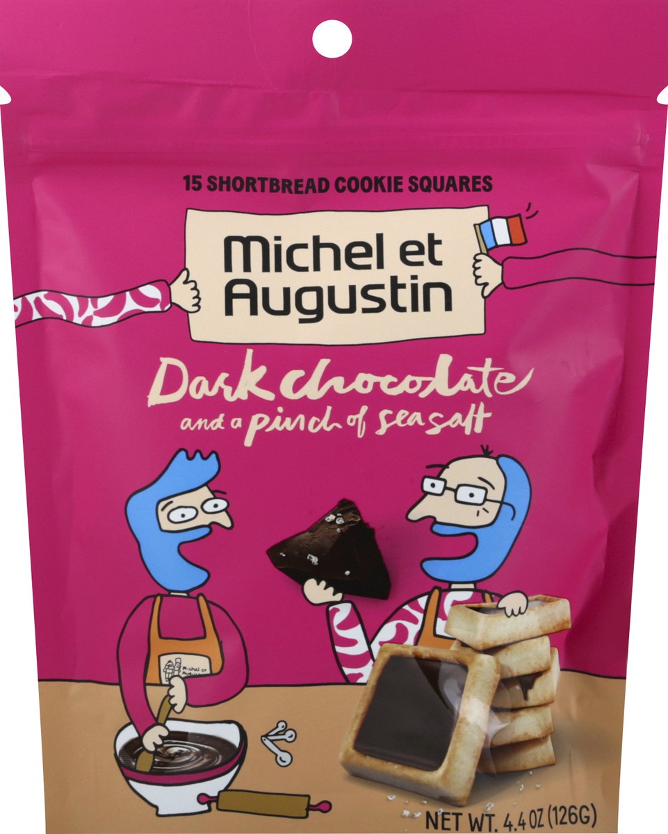 slide 3 of 9, Michel Et Augustin Cookie Squares, Shortbread, Dark Chocolate And A Pinch Of Salt, 4.4 oz