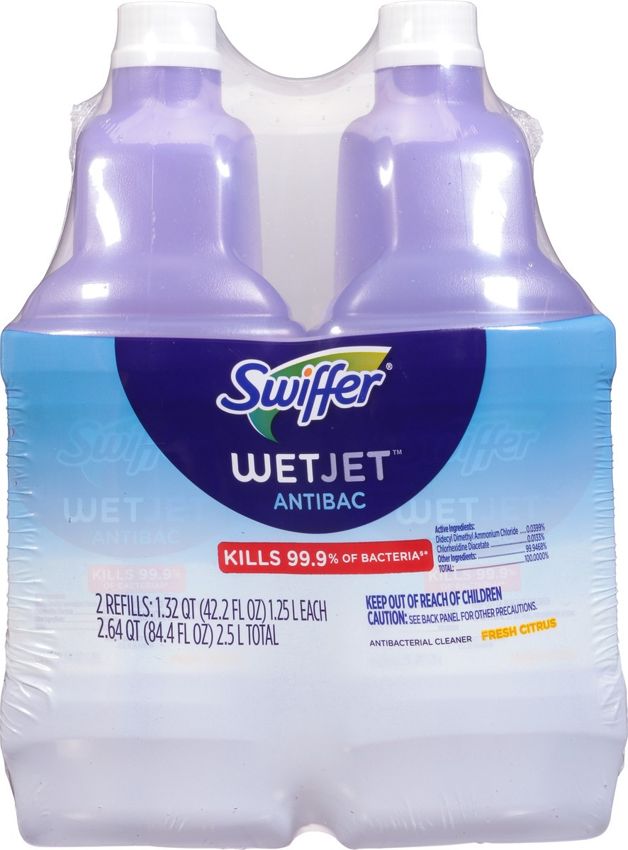 slide 2 of 12, Swiffer Wet Jet Antibac Fresh Citrus Antibacterial Cleaner Refills 2 - 42.2 fl oz Bottles, 2 ct
