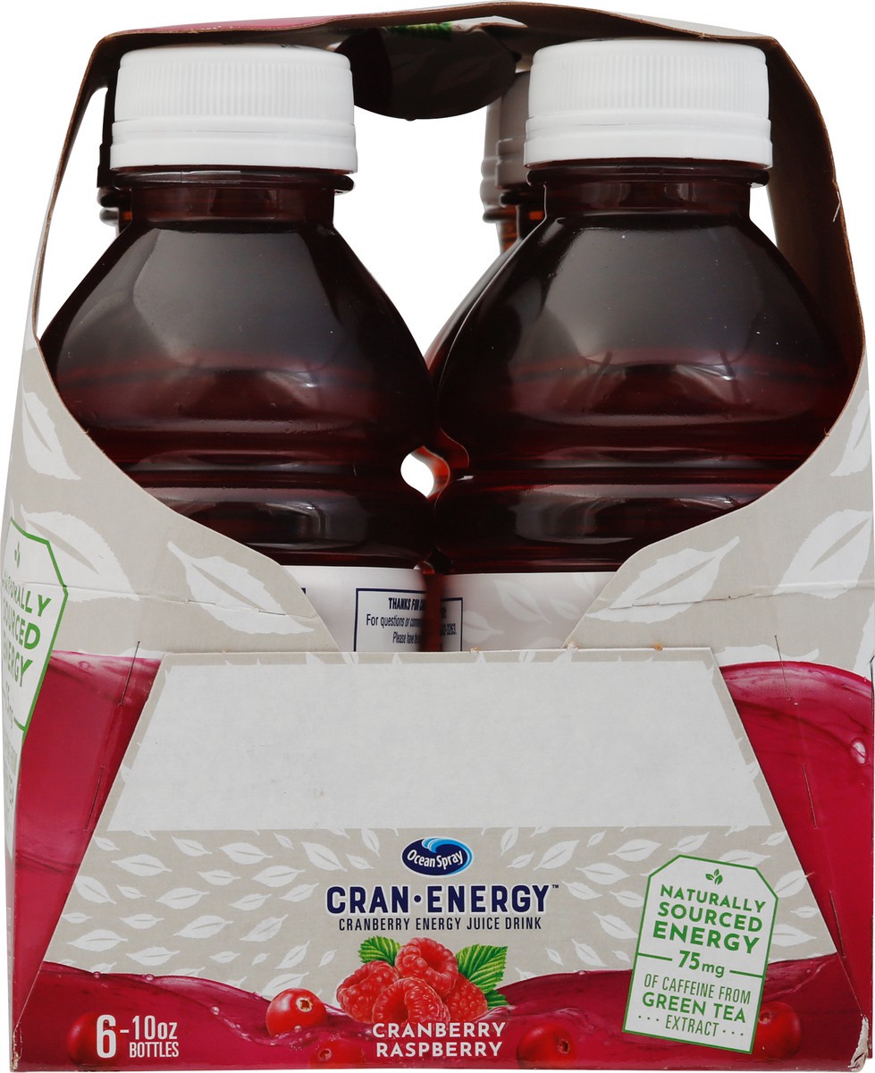 slide 13 of 14, Ocean Spray Cran-Energy Cranberry Raspberry Energy Juice Drink 6 - 10 fl oz Bottles, 6 ct