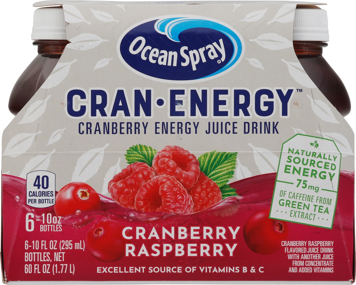 slide 6 of 14, Ocean Spray Cran-Energy Cranberry Raspberry Energy Juice Drink 6 - 10 fl oz Bottles, 6 ct