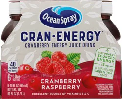 Ocean Spray Cran-Energy Cranberry Raspberry Energy Juice Drink - 6 x 10 fl oz Bottles