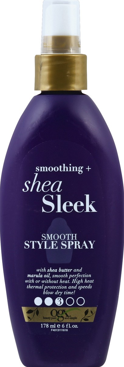 slide 2 of 2, OGX Smoothing + Shea Sleek Smooth Style Spray, 6 fl oz