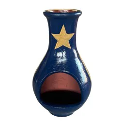 Blue Orange Pottery Texan Chimenea
